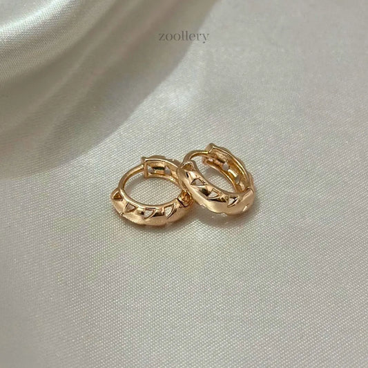 Dune Edge Hoops (Rose Gold)