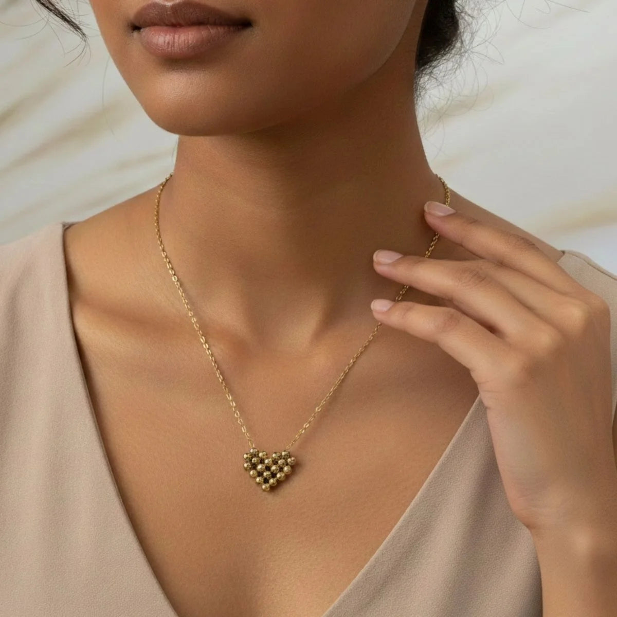 18K Mosaic Heart Necklace