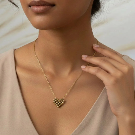 18K Mosaic Heart Necklace