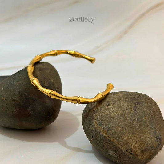 Golden Bamboo Cuff Bracelet