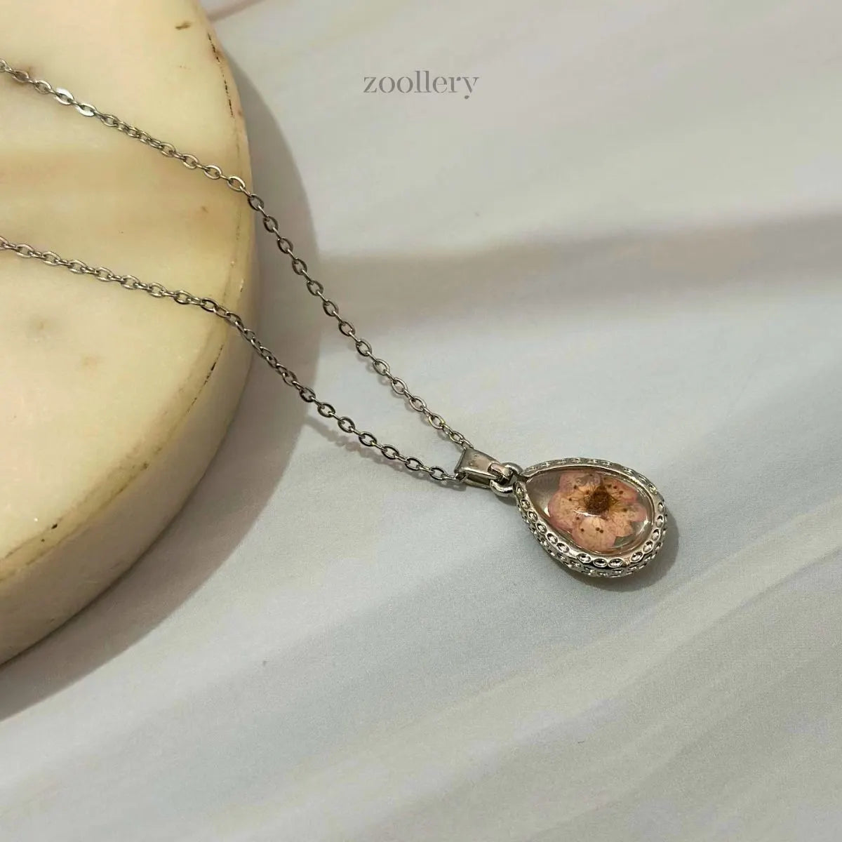 Silver Petal Necklace