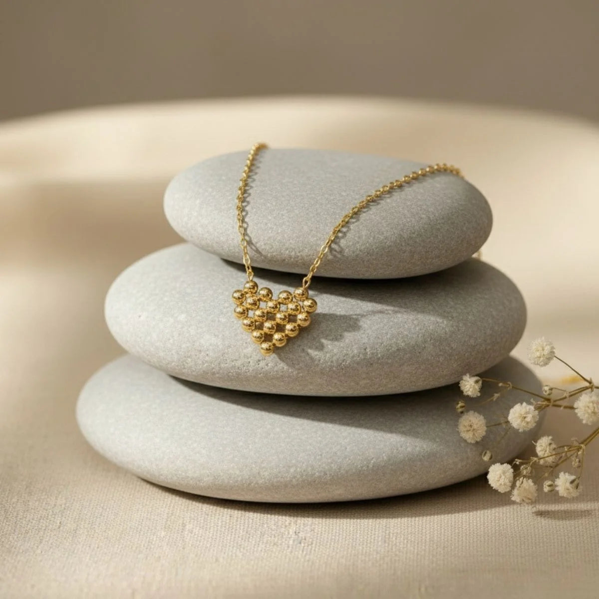 18K Mosaic Heart Necklace