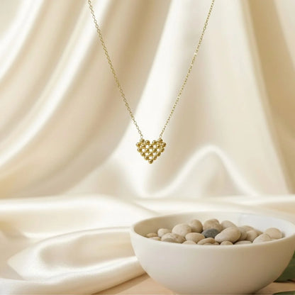18K Mosaic Heart Necklace