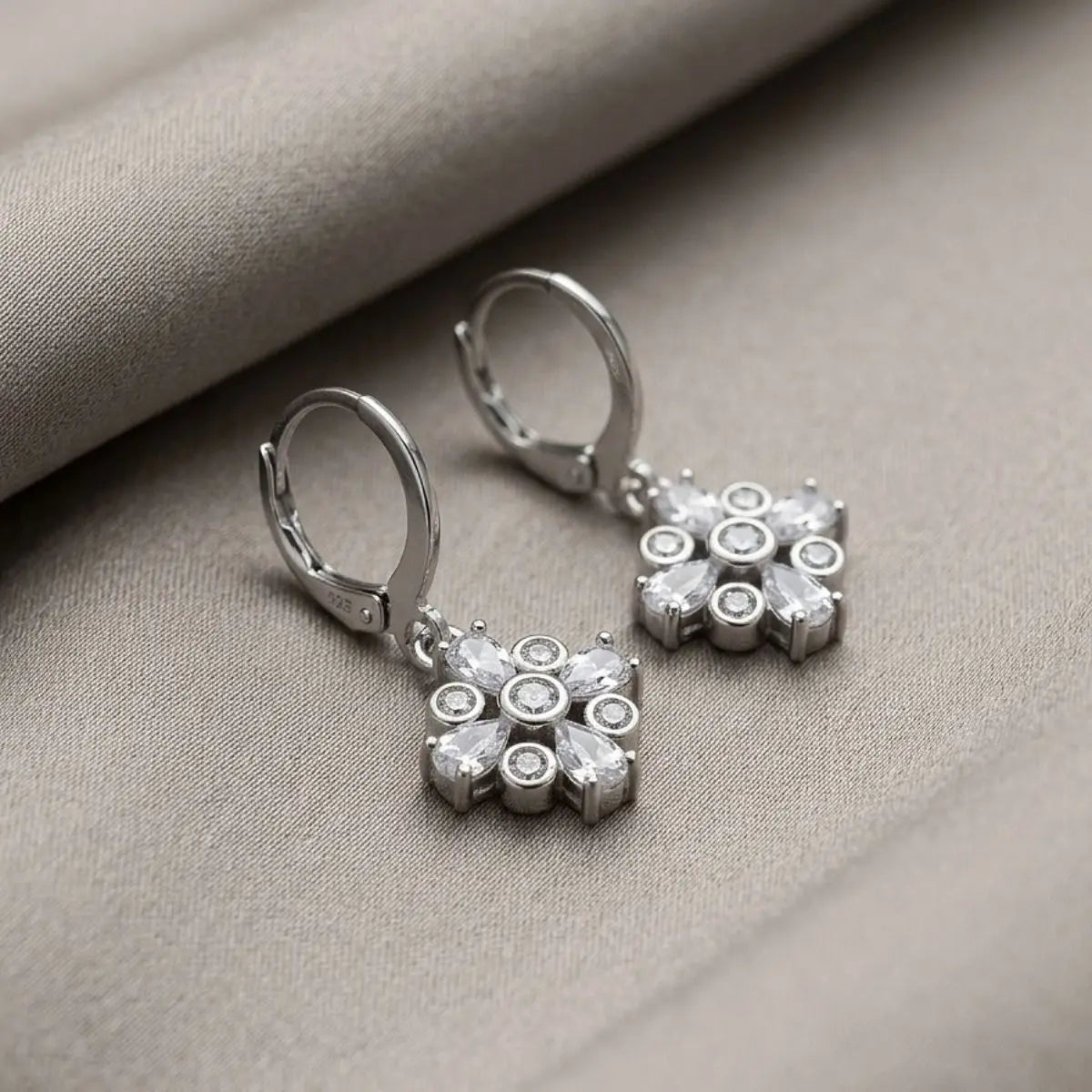 Crystal Compass Drops (Silver)
