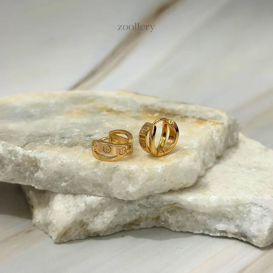 Sunstamp Hoops (Champagne Gold)
