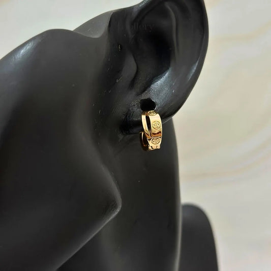 Sunstamp Hoops (Champagne Gold)