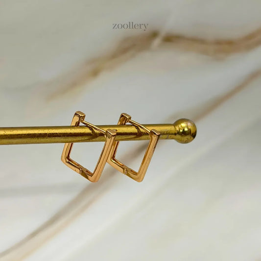 Square Pop Hoops (Champagne Gold)