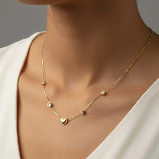 Stardot Heart Necklace