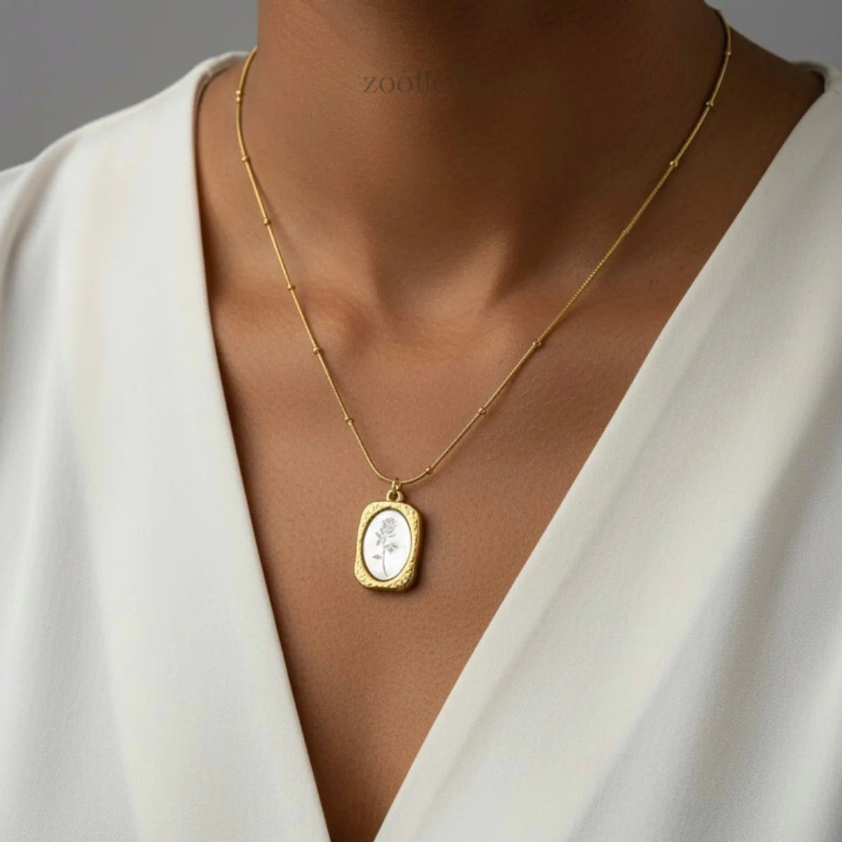 Etched Petal Pendant