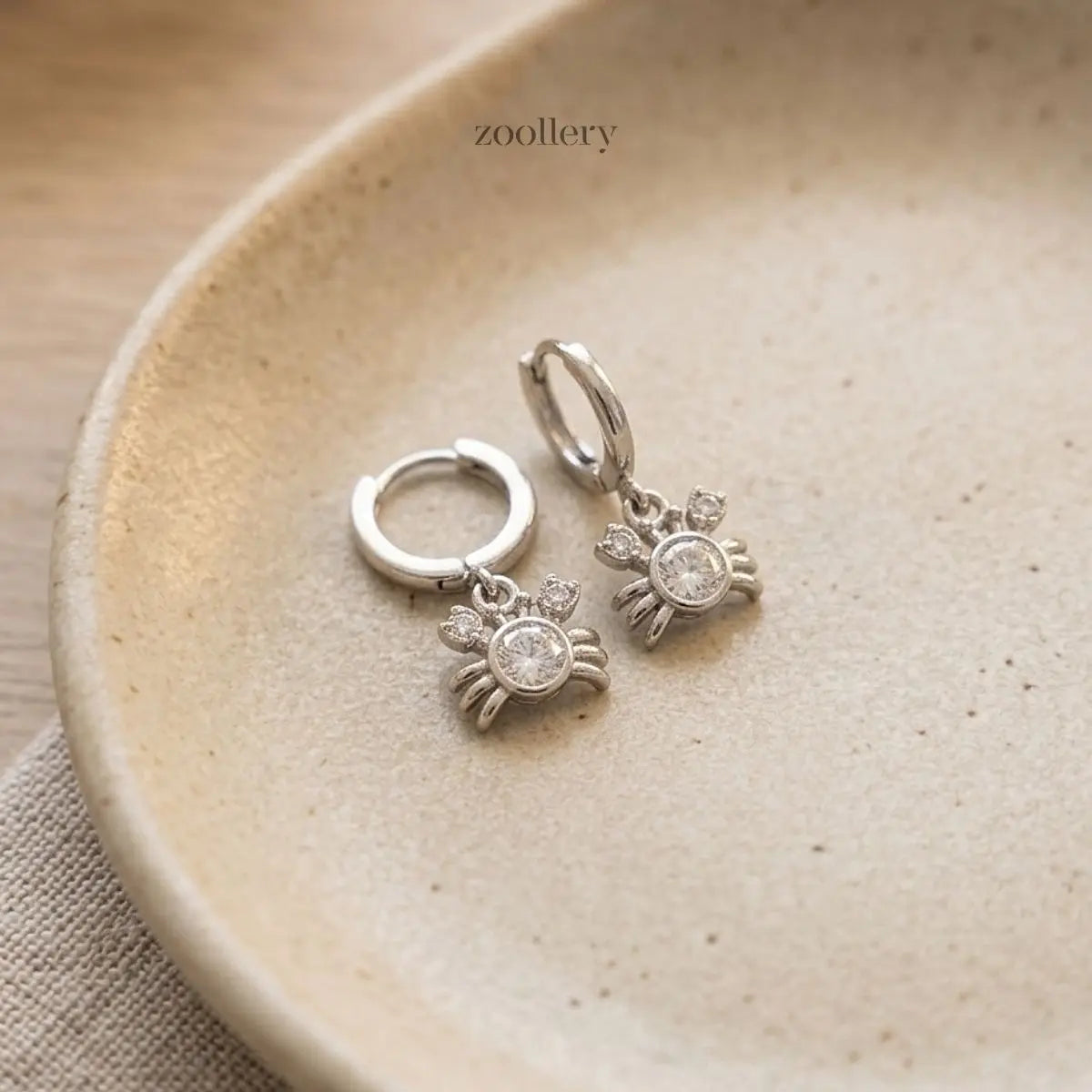 Coral Crab Earrings