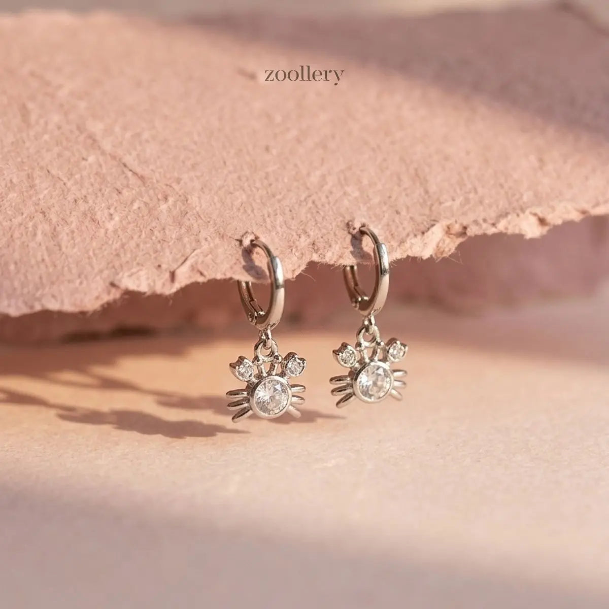 Coral Crab Earrings