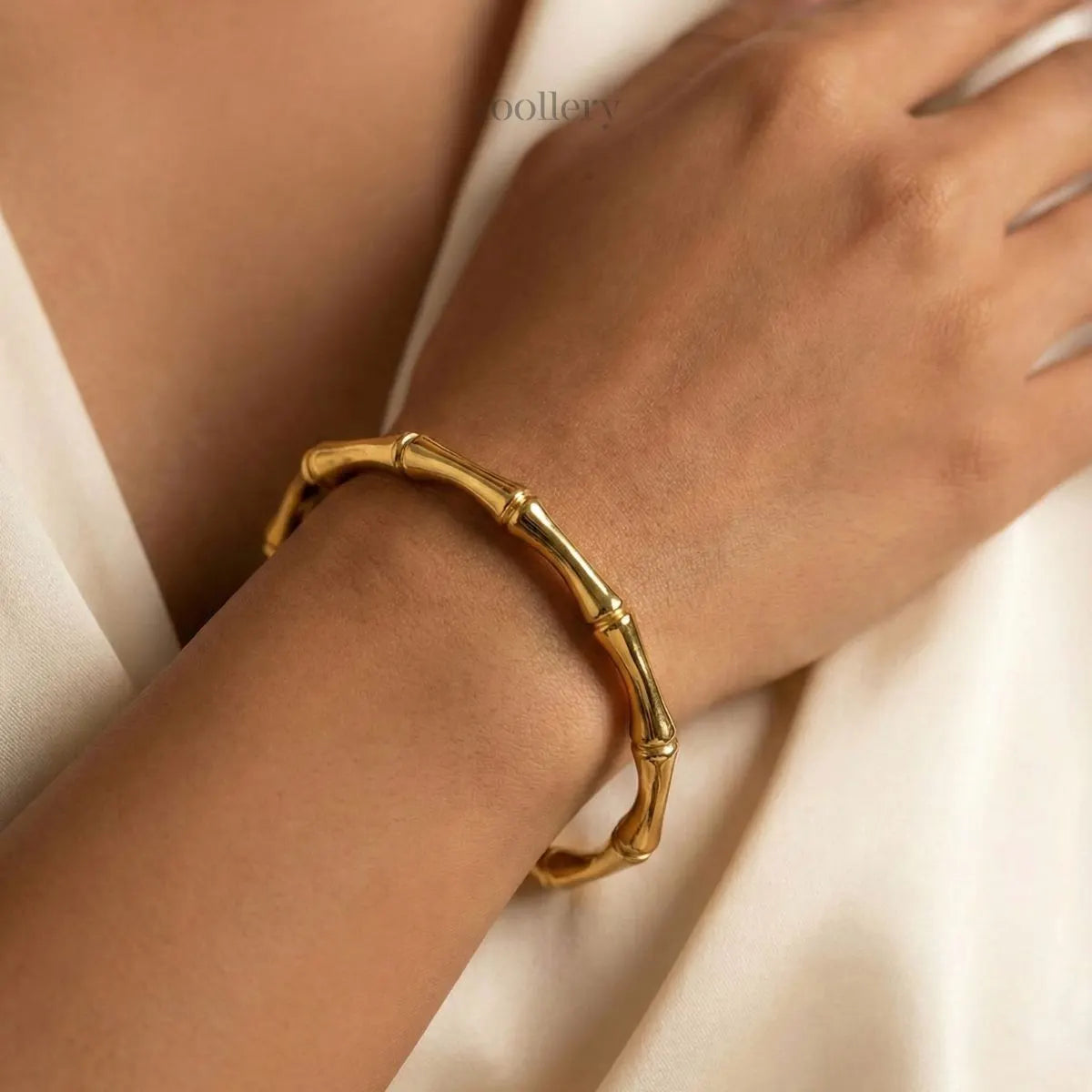 Golden Bamboo Cuff Bracelet