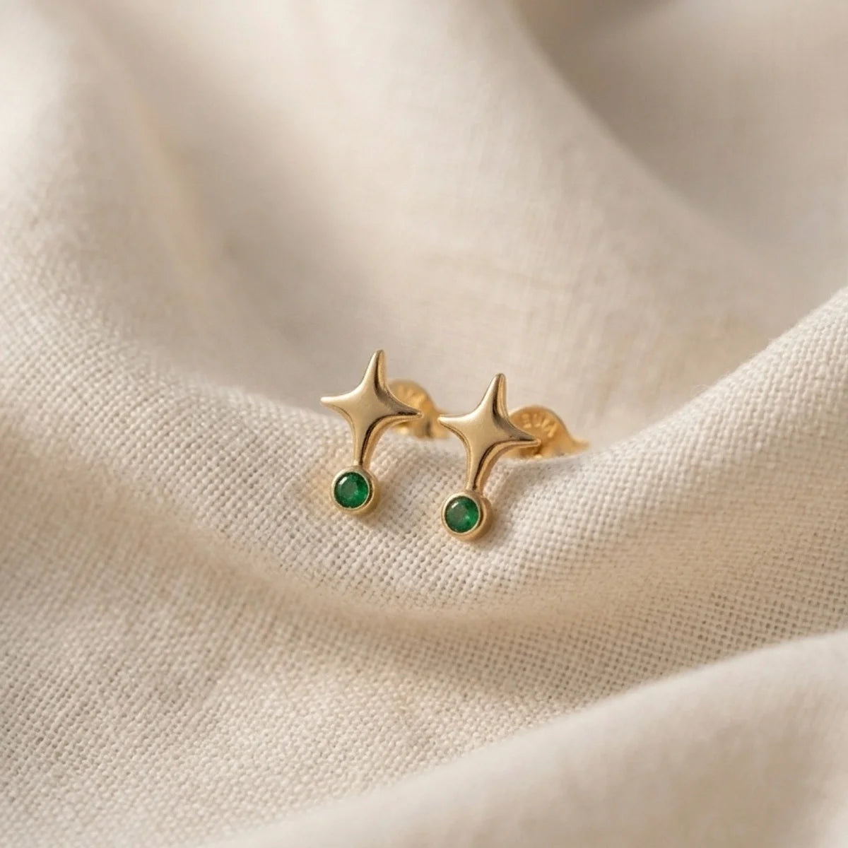 Emerald Spark Studs