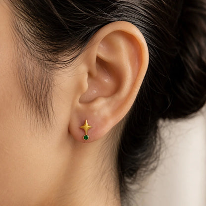 Emerald Spark Studs