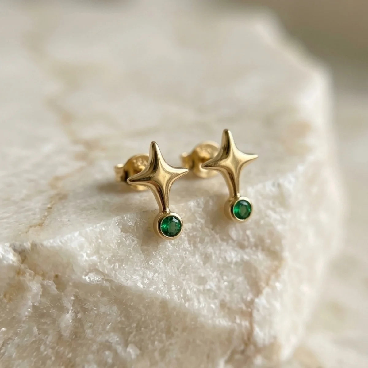 Emerald Spark Studs