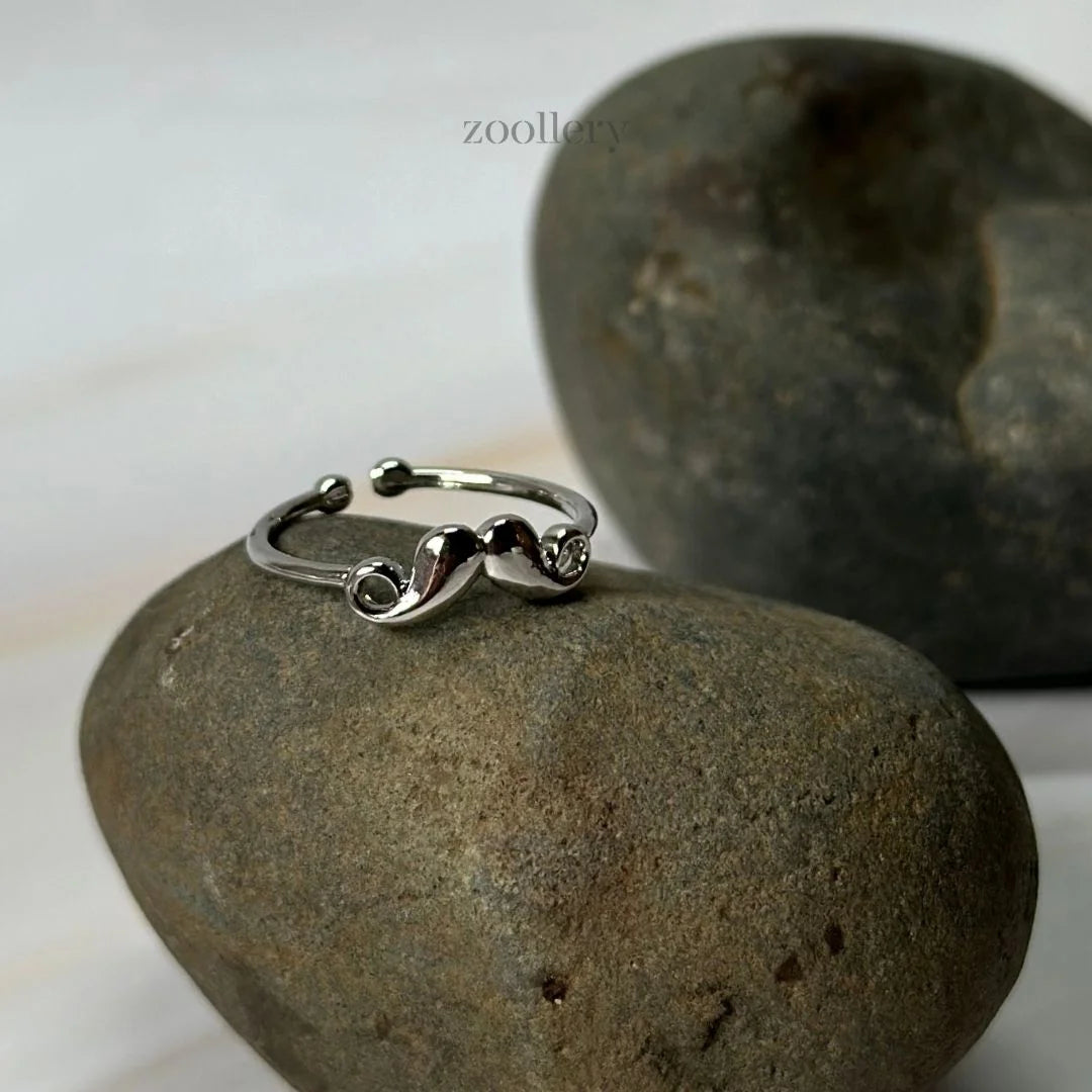 Mustache Charm Ring