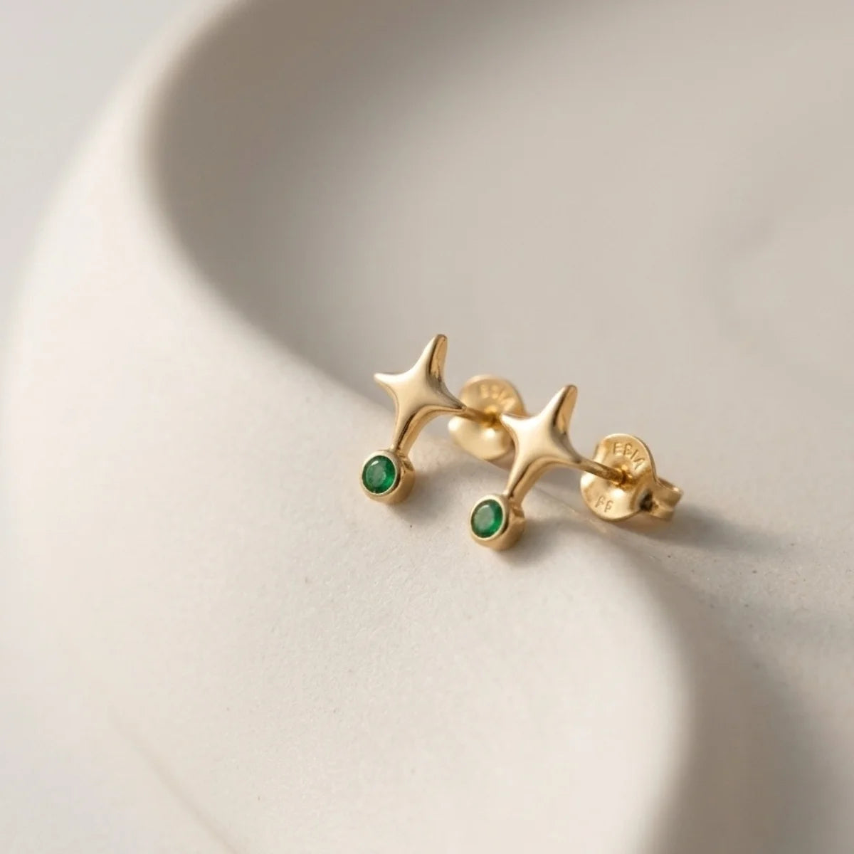 Emerald Spark Studs