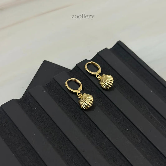 Silver Seashell Drops (Gold)
