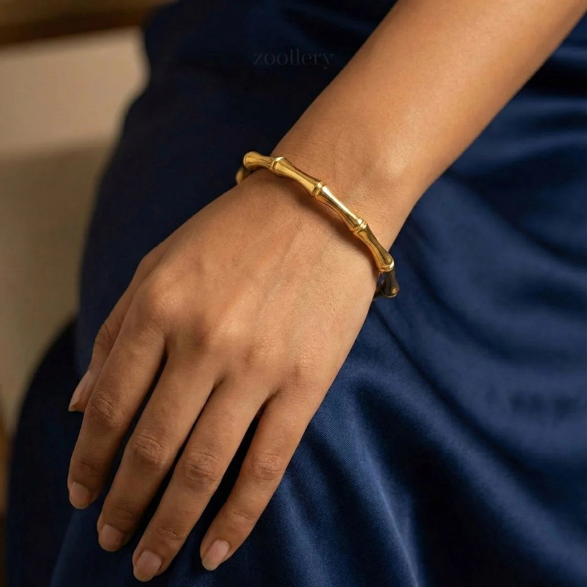 Golden Bamboo Cuff Bracelet