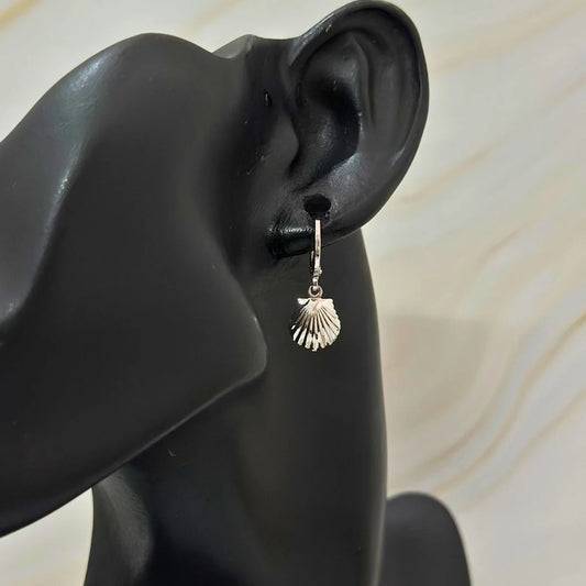 Silver Seashell Drops