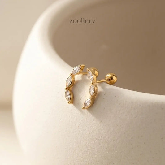Crystal Curve Studs