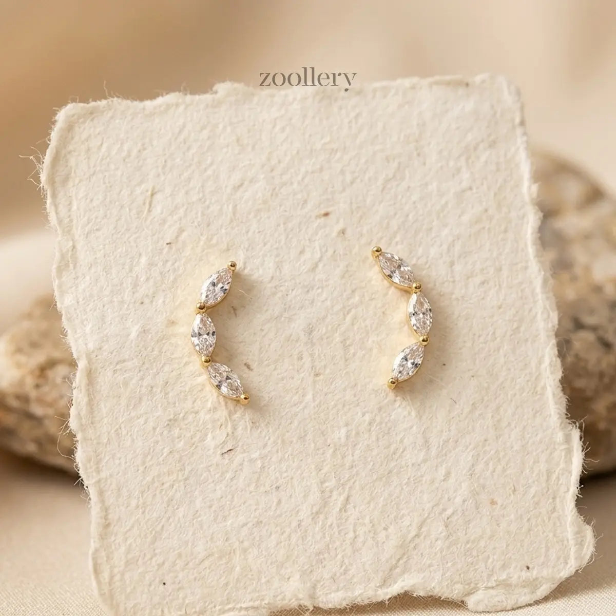 Crystal Curve Studs