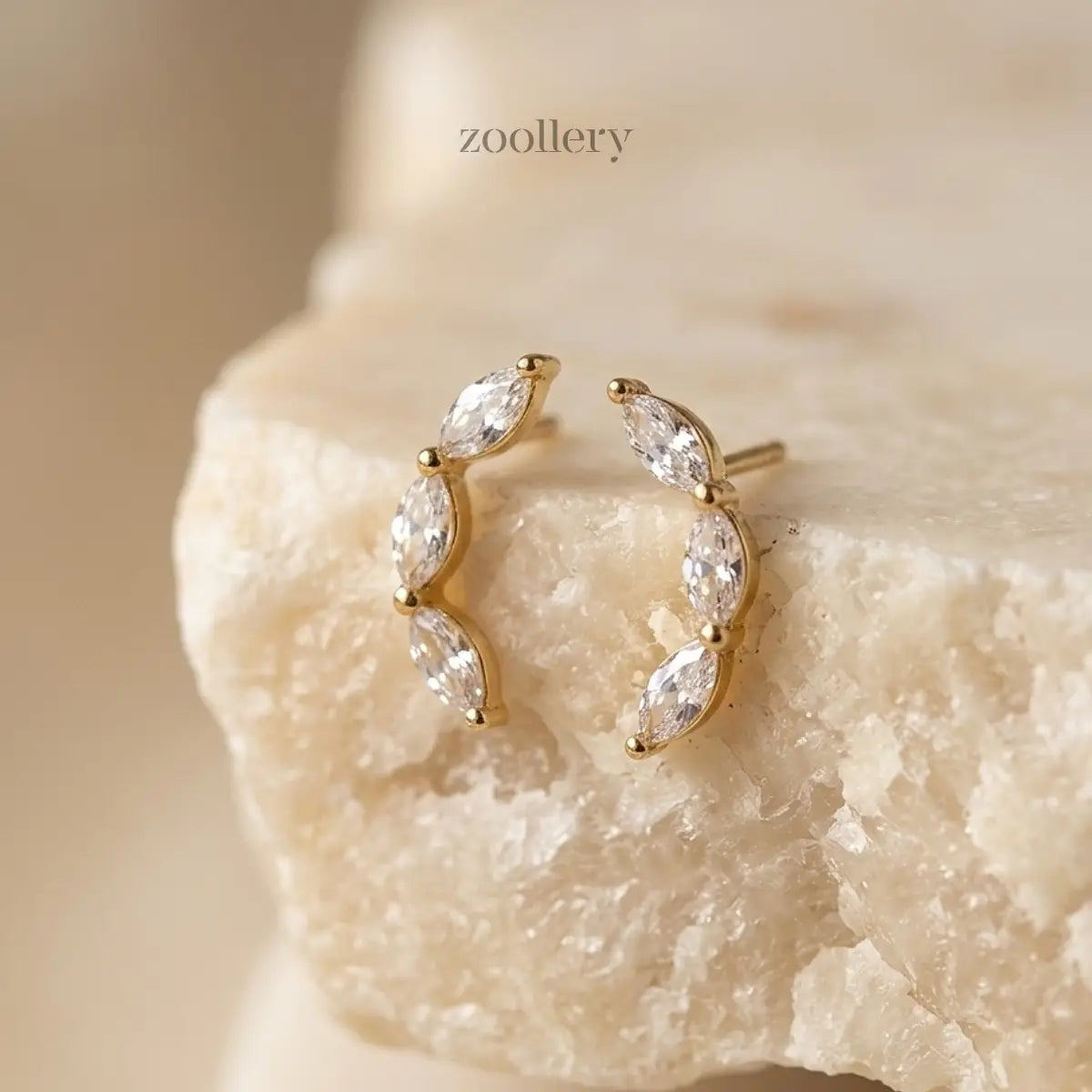 Crystal Curve Studs