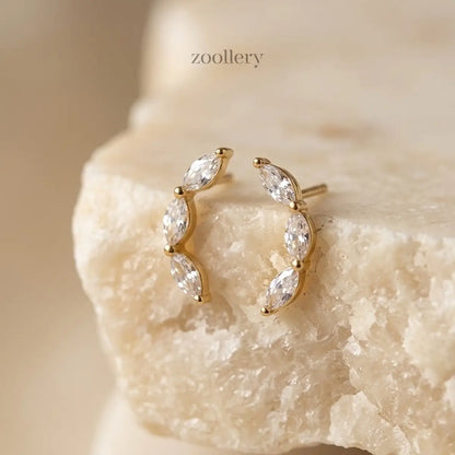 Crystal Curve Studs