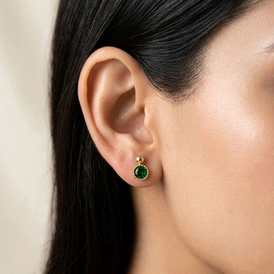 Jade Gem Studs