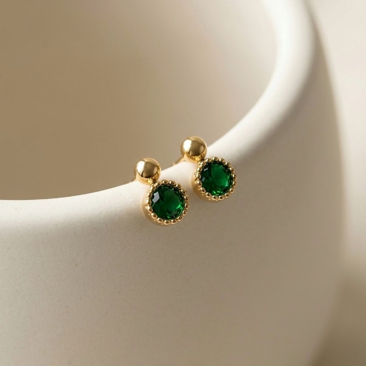 Jade Gem Studs