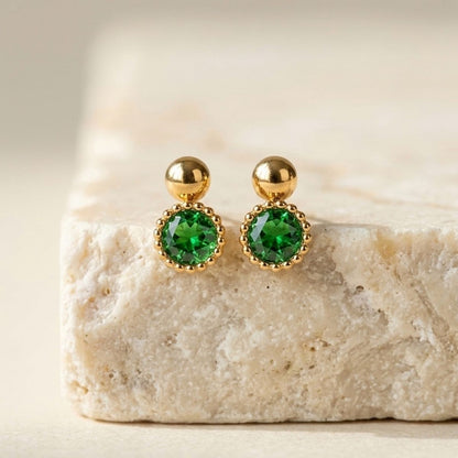 Jade Gem Studs