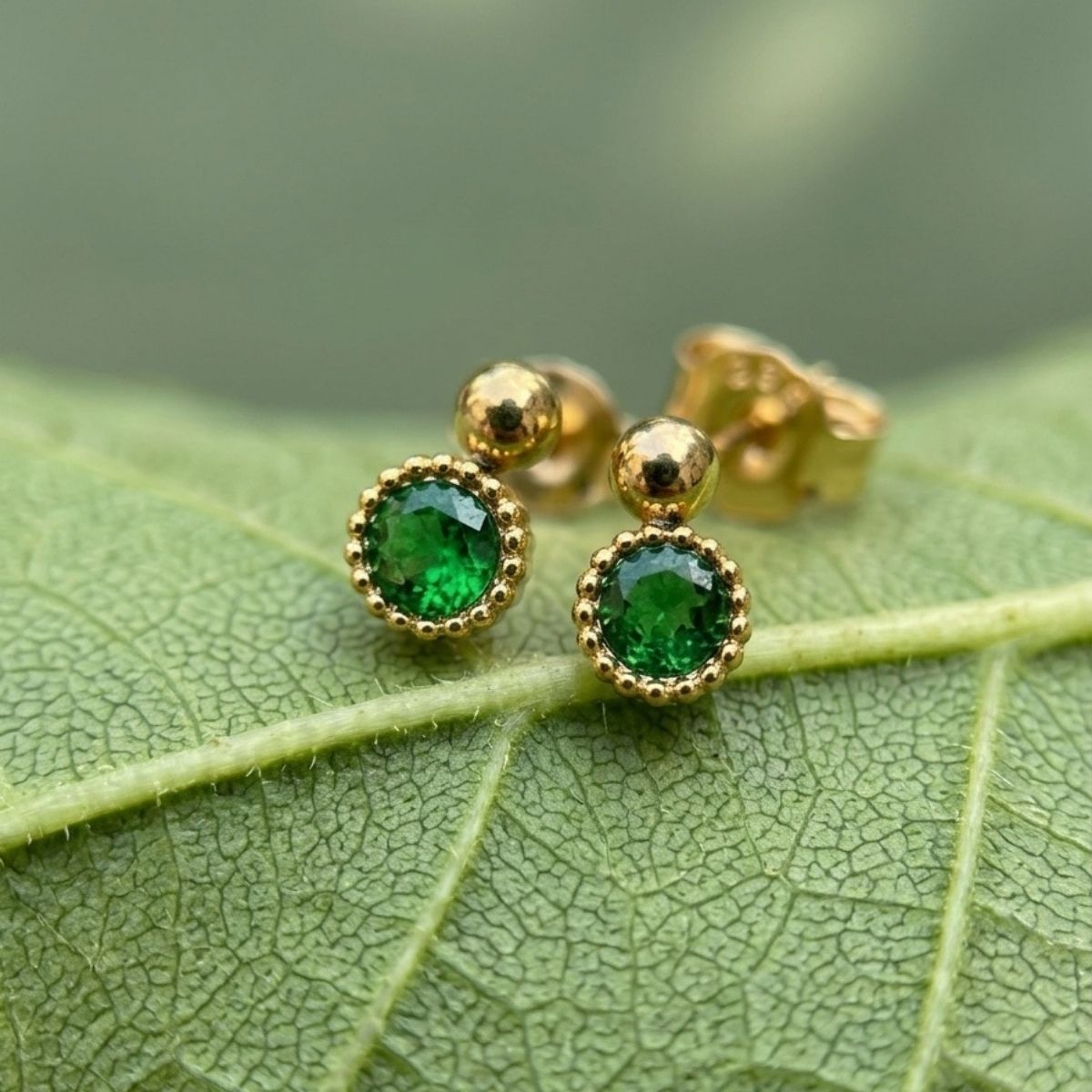 Jade Gem Studs