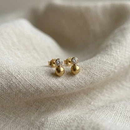 Golden Dot Studs