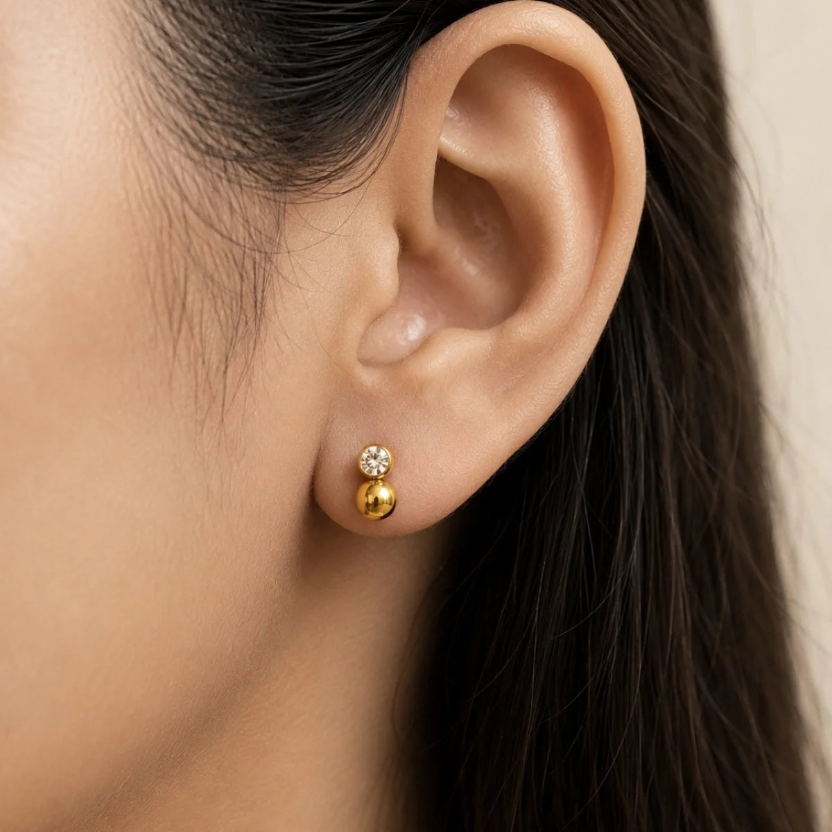 Golden Dot Studs