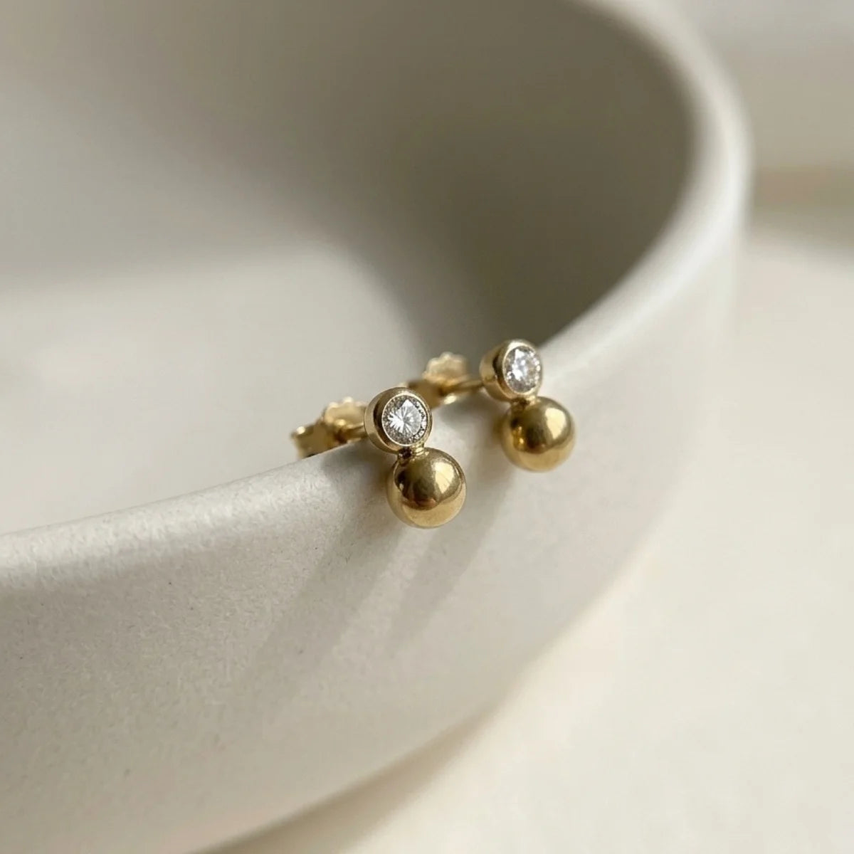 Golden Dot Studs