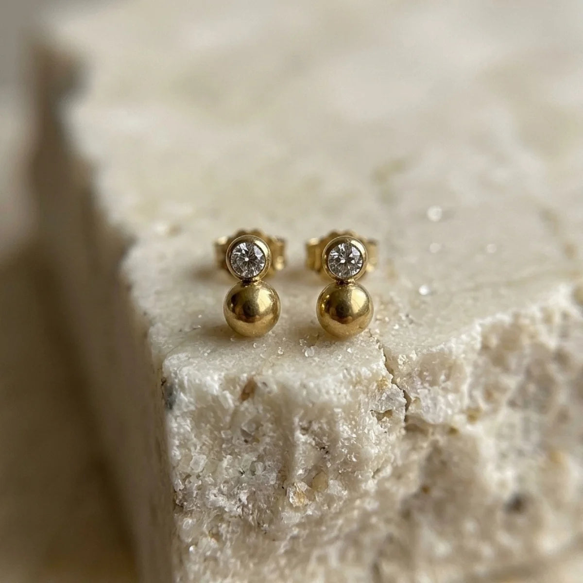 Golden Dot Studs