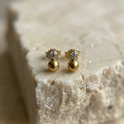 Golden Dot Studs