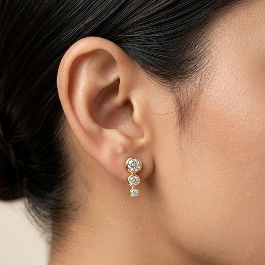 Dewdrop Trio Studs