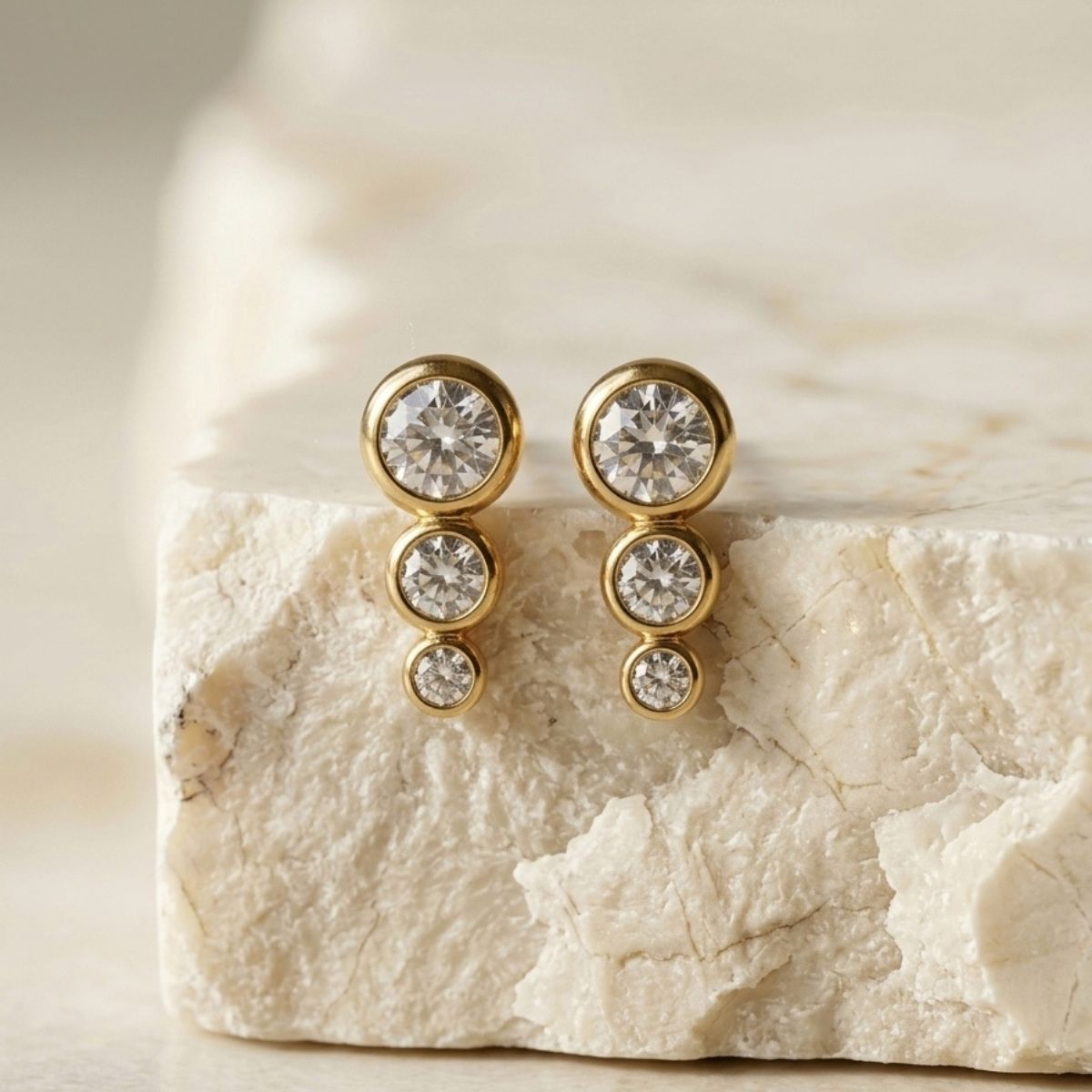 Dewdrop Trio Studs