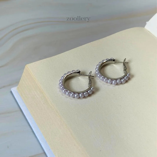 Classic Pearl Hoops