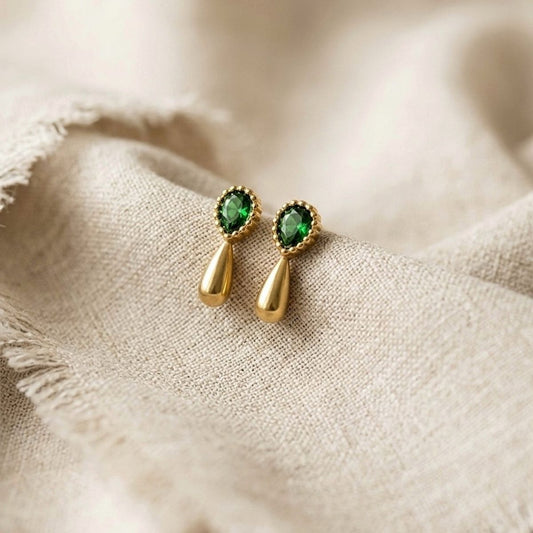 Olive Drip Studs