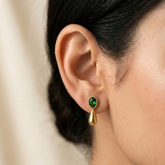 Olive Drip Studs