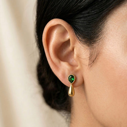 Olive Drip Studs