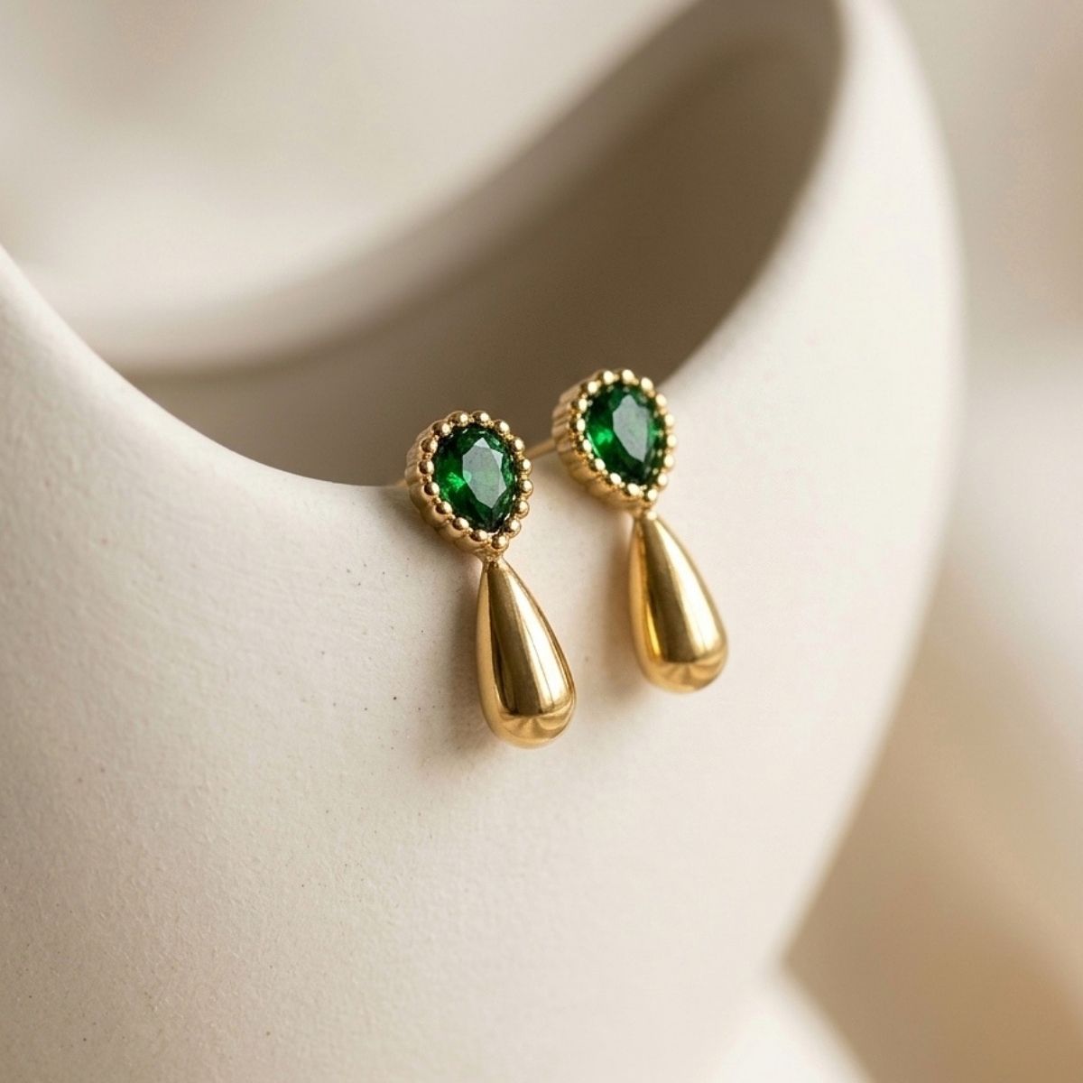 Olive Drip Studs