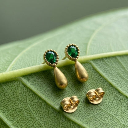 Olive Drip Studs