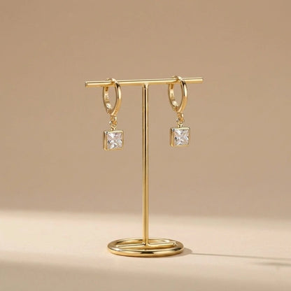 Crystal Dangle Earrings (Gold)