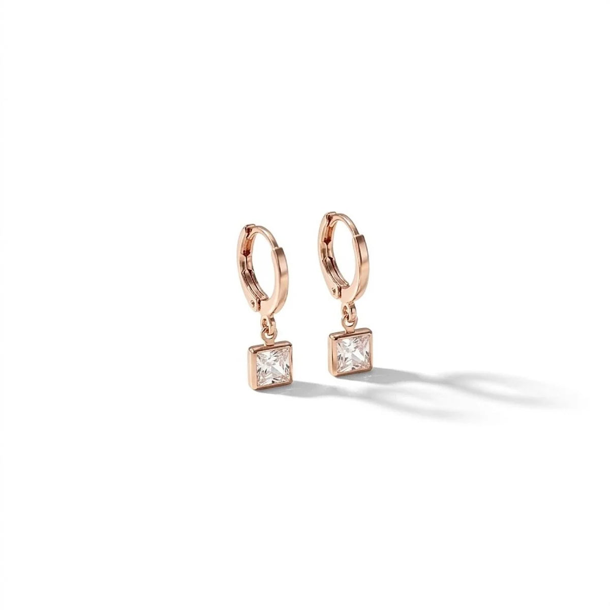 Crystal Dangle Earrings (Rose Gold)